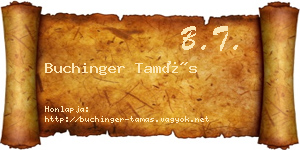 Buchinger Tamás névjegykártya